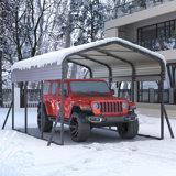 Abri d'auto 10 pi x 15 pi / 12 pi x 20 pi avec toit en acier galvanisé pour camionnette, bateau, voiture et tracteurs