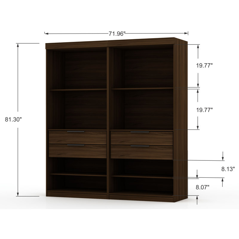 Aleece 71.96'' Closet System, Brown
