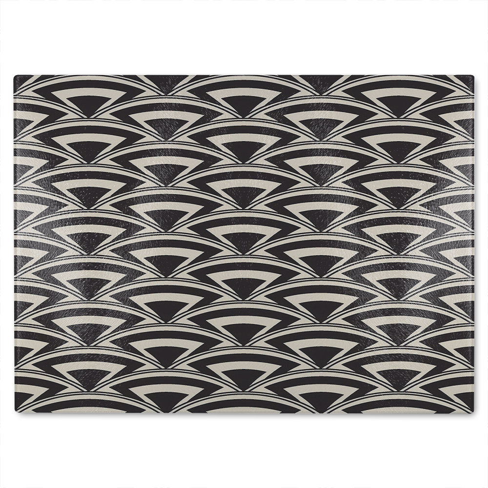 Geometric Arches Glass Chopping Board