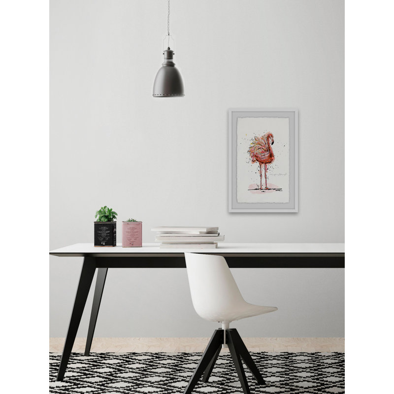 " Flamand " by Marie-Eve Pharand, 30" H x 20" W x 1.5" D, White Framed with Deckled Edges