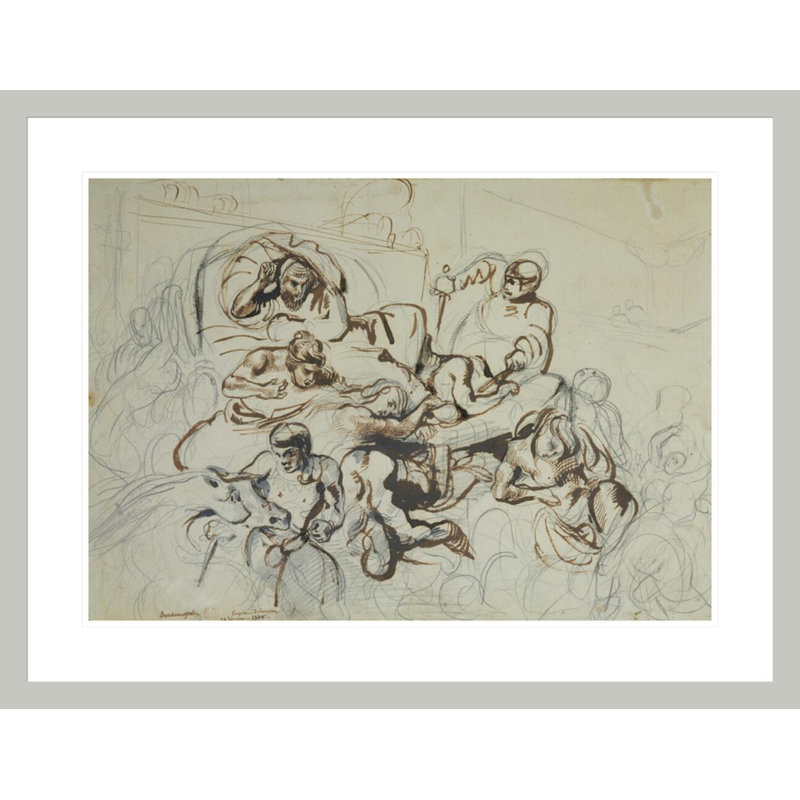 Étude pour la mort de Sardanapale par Eugène Delacroix, impression giclée encadrée, 22.83" H x 29.5" W