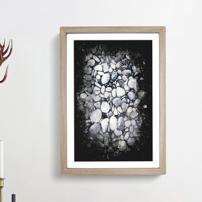 Pebbles - Picture Frame Graphic Art Print, Oak Framed, 33cm H x 24cm W x 2cm D