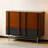 Retro Nut-Brown Solid Wood Accent Cabinet