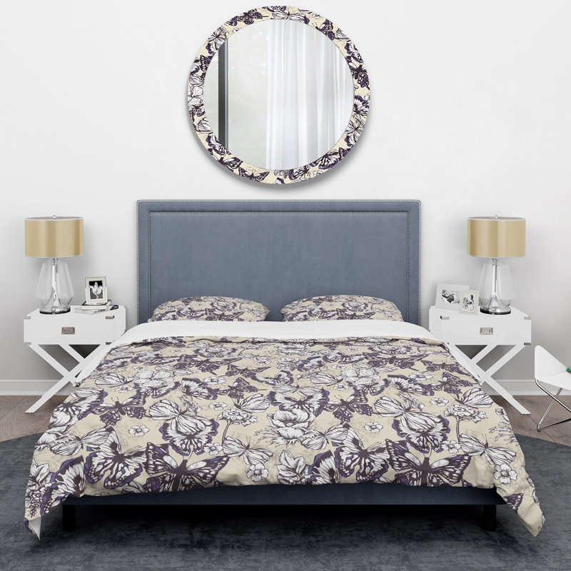 Ensemble de housse de couette en microfibre noir / beige 3 pièces