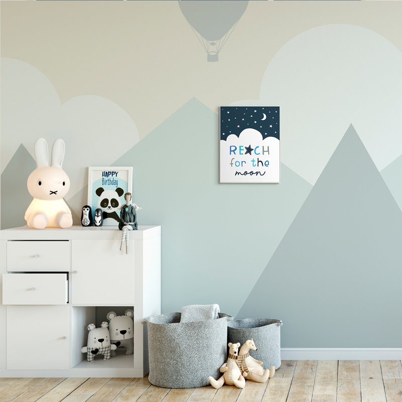Reach For Moon Moon, Bois naturel, H 15 po x l 10 po x P 0,5 po