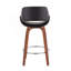 Tabouret de bar à hauteur fixe en tissu noyer Fabrico Mid-Century-236643683