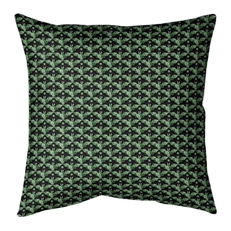 Katelyn Elizabeth Bats Square, 18" x 18", Pas de bourre, Vert/noir
