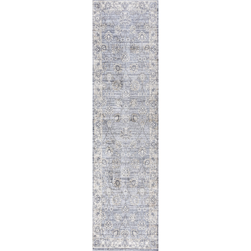 Modern Persian Vintage Moroccan Traditional Light Gray Rug, Runner 2'2" x 10'