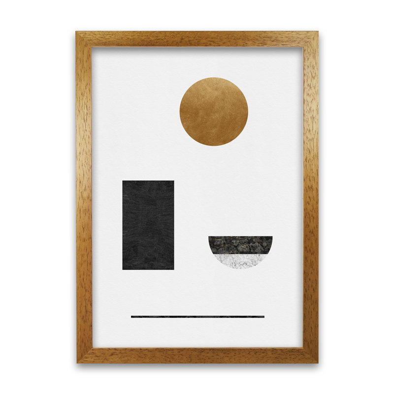 Orara Abstract Geometric I - Print, 29cm H x 21cm W x 1cm D, Brown Framed
