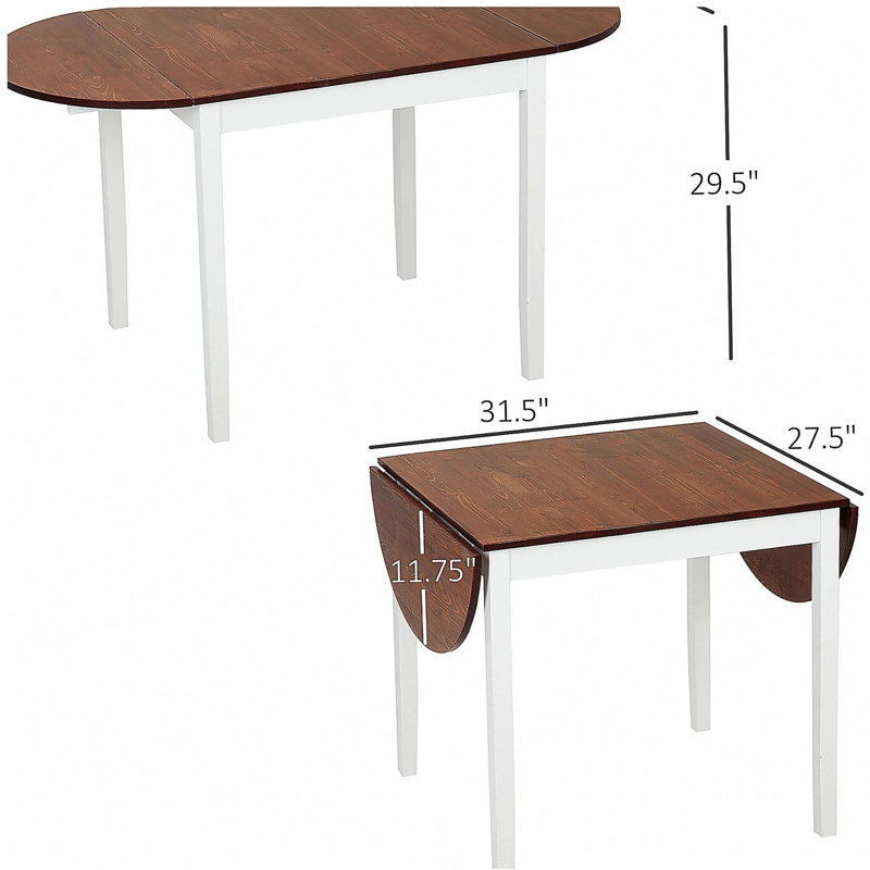 55-inch solid wood kitchen dining table, suitable for small space folding dining table, folding dining table, brown