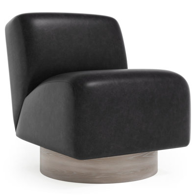 Fauteuil pivotant en cuir Marley