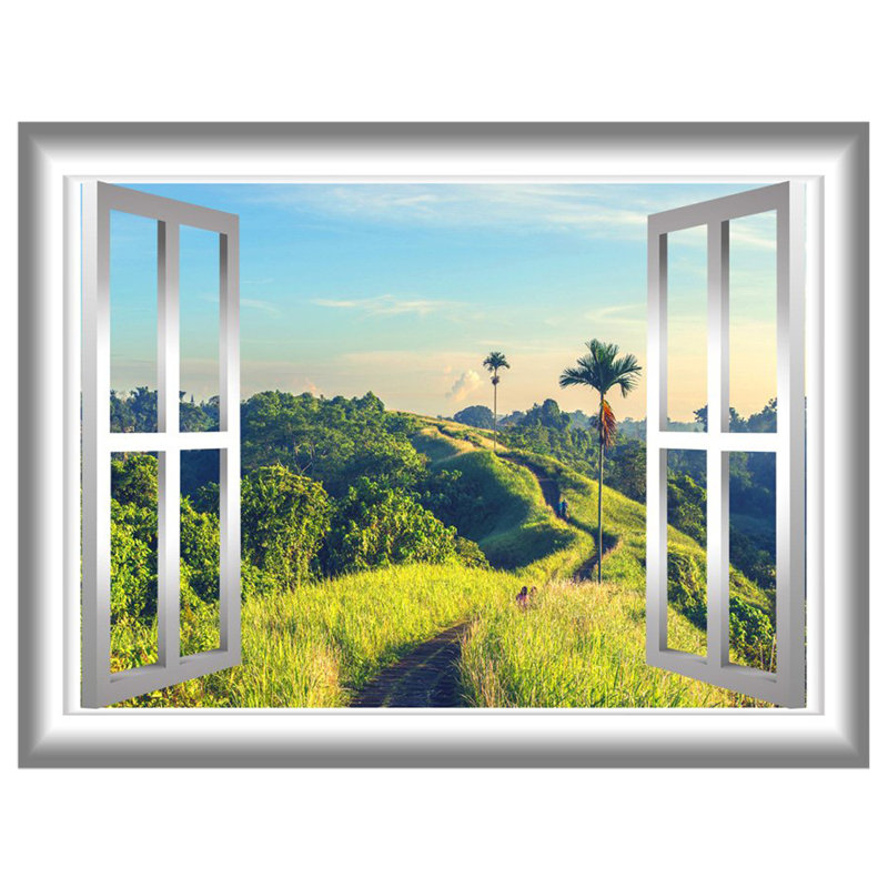 Adhésif décoratif fenêtre 3D Greenery 1, H 28 po x l 36 po x P 0,01 po