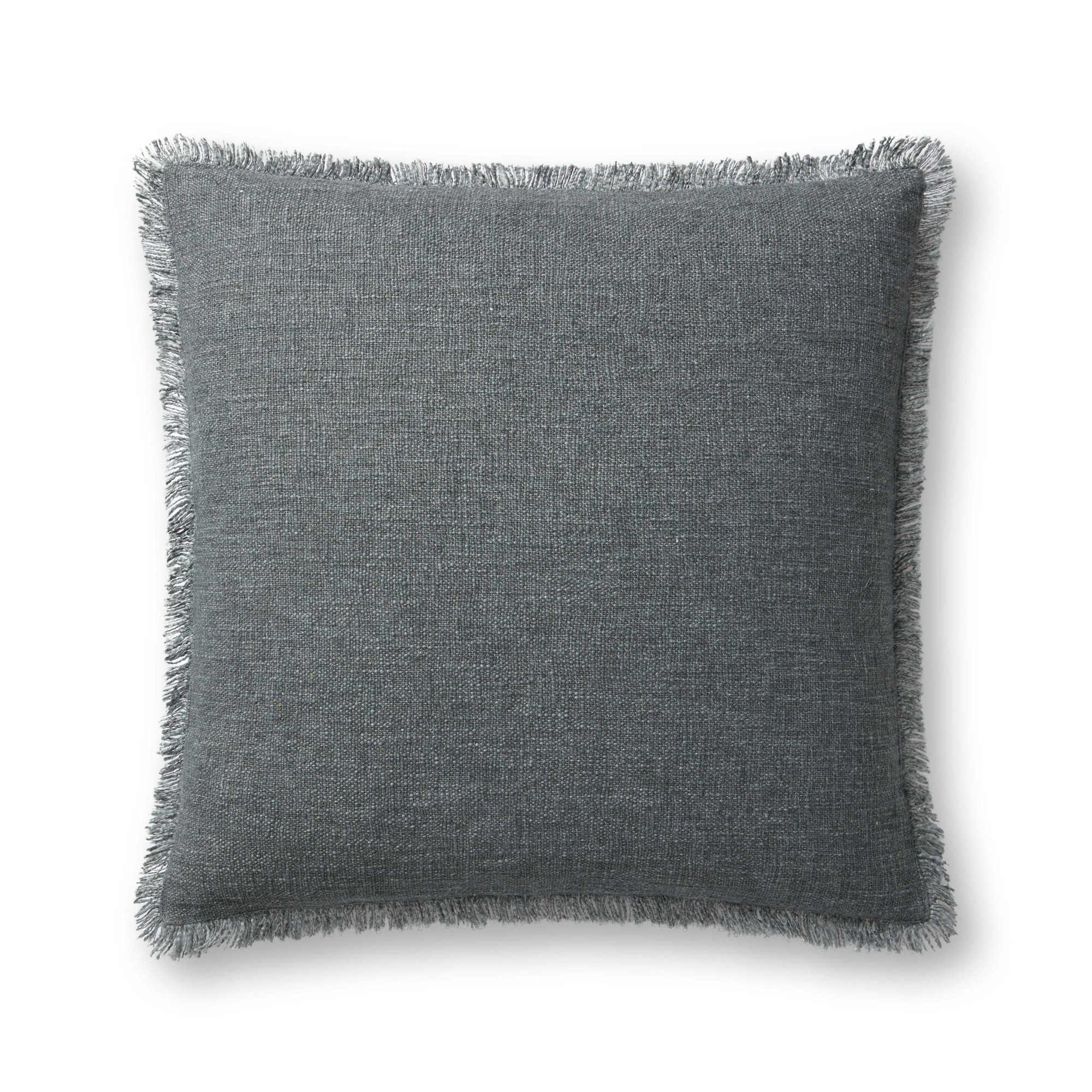 Amber Lewis x Loloi Sable Pillow, 22" x 22", Blue, Pillow Cover Only - No Insert