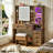 Makeup Vanity Set with Lights and Mirror & Storage Stool Dressing Vanity Table for Bedroom Farmhouse-1412352775