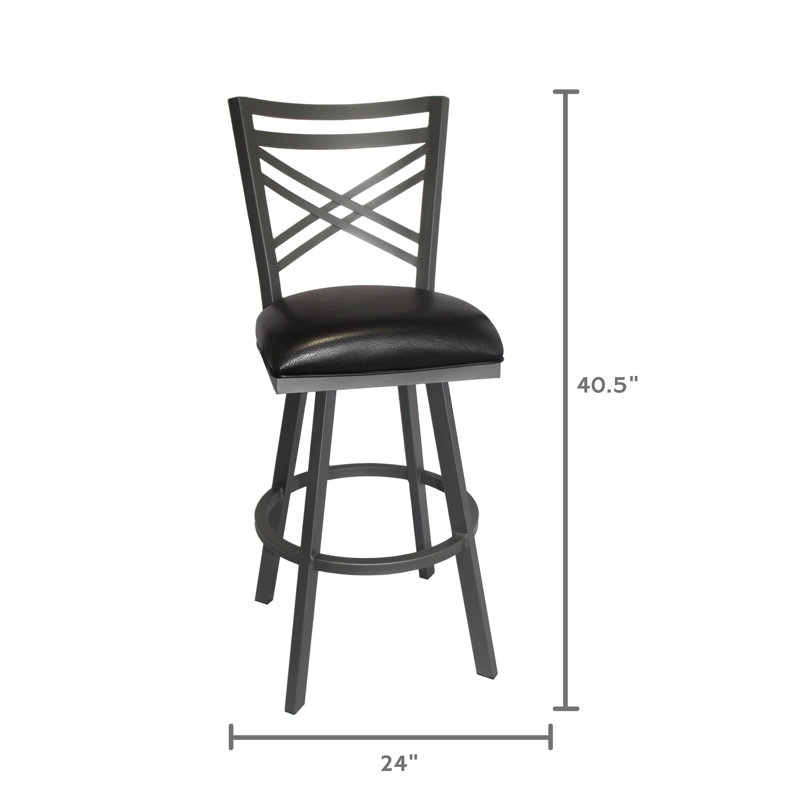 Swivel Upholstered Faux Leather Counter Stool, Counter Stool (26" Seat Height)