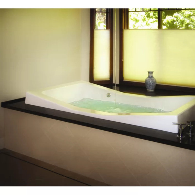 Baignoire encastrée en acrylique 73 po x 41 po Designer, Os, Chrome poli