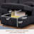 Oversized Convertible Sleeper Sectional, Corduroy Sofa Bed with Storage Chaise and Armrest Shelves-2047514157