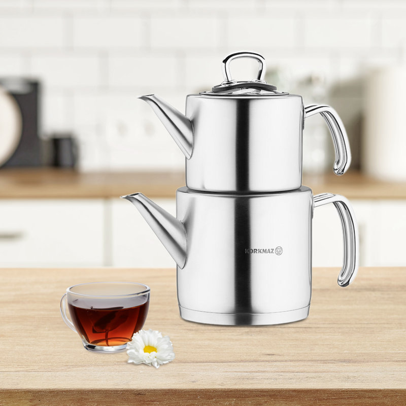 Korkmaz 60oz. Stainless Steel Teapot