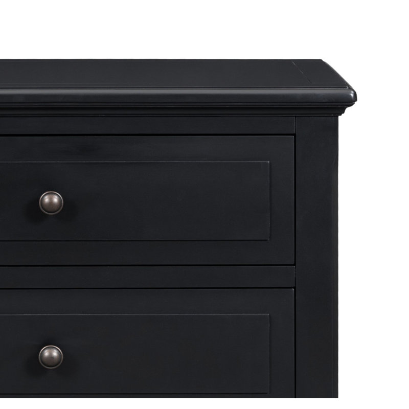 Armoire de rangement à 3 tiroirs, Noir