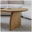 Table basse ovale de 47,24 pouces avec placage en bois massif, centre de table moderne en bois naturel pour le salon, design familial-579706888