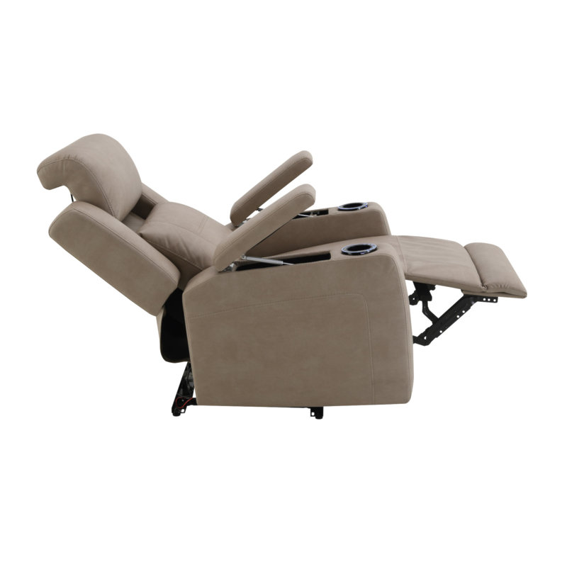 Lugo Camel Leather Aire Power Motion Recliner W/Cup Holder