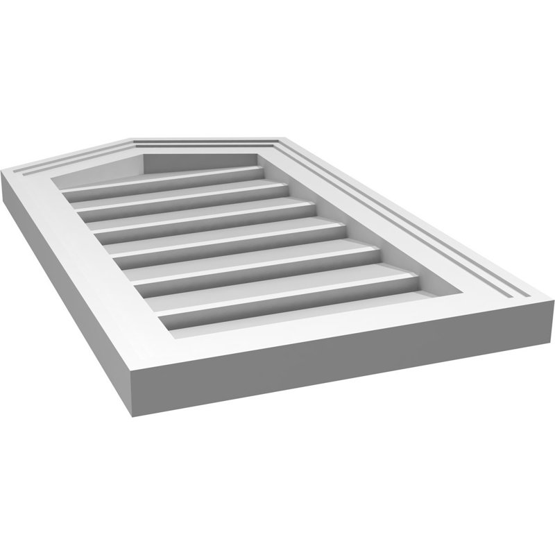 Ventilé à pignon fonctionnel en uréthane à hauteur de sommet 5 pintes, brun clair apprêté, H 24 po x l 14 po x P 1,5 po