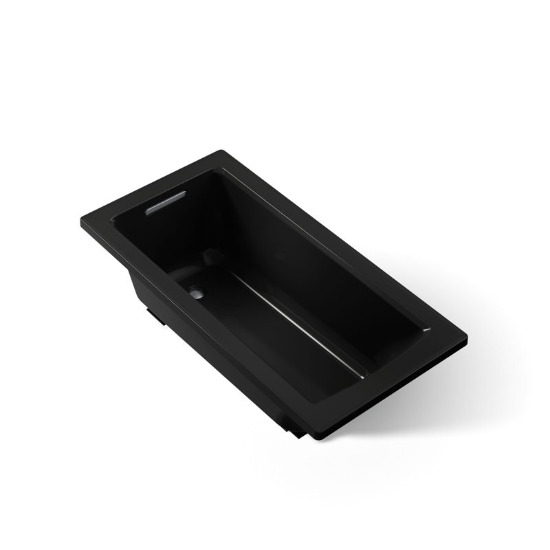 Archer 60" x 30" Drop-in Soaking Bathtub, Black
