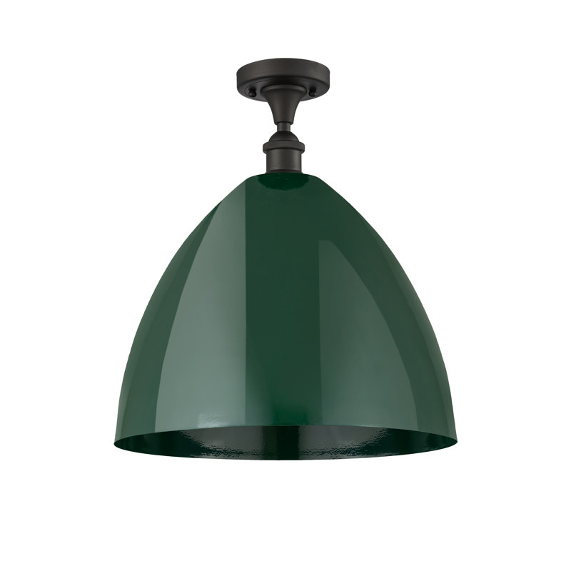 Crooksville Semi Flush Mount, Green, Oil Rubbed Bronze