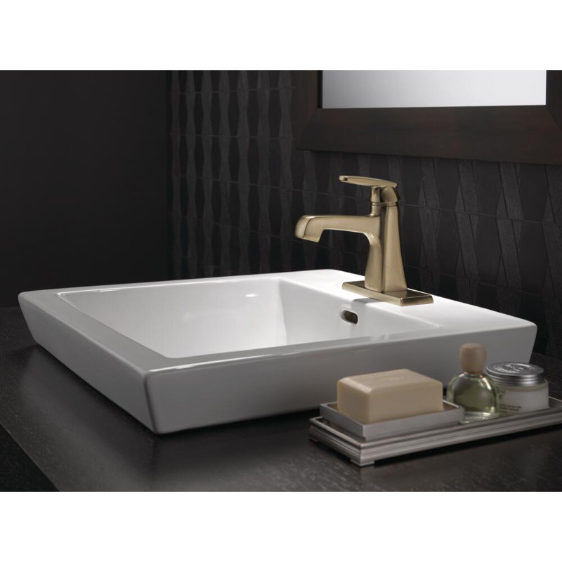 Ashlyn Single Hole Bathroom Faucet with Drain Assembly, Single Handle Bathroom Sink Faucet, Champagne Bronze