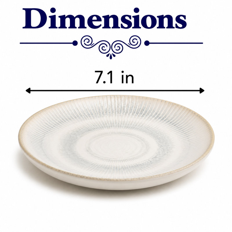 Assiette ronde sans rebord Paros-Shell Aqua Premium Porcelain Vital Coupe, 7x7x0.75"