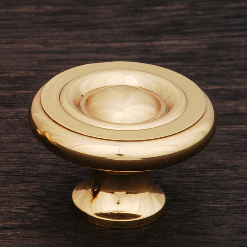 Poignée champignon géorgienne unie CK Series, Laiton poli, Diamètre du bouton 1,5 po