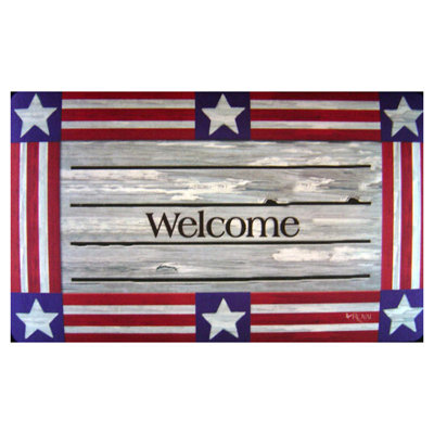 Jenette Non-Slip Independence Day Indoor Doormat