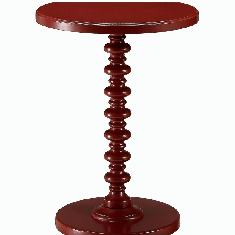 Table d'appoint ronde rouge en bois, Rouge
