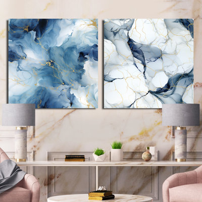 Hollange - Ensemble de 2 collages carrés abstraits