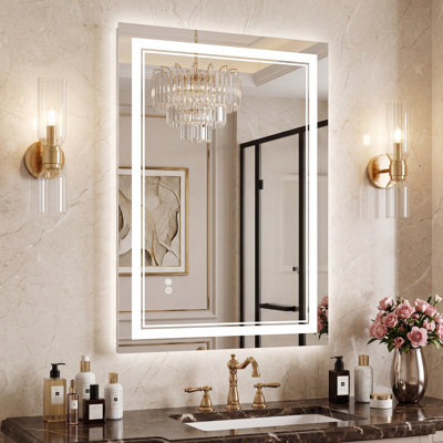 Miroir de salle de bain à DEL avec miroir de salle de bain