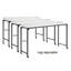 Bureau à hauteur réglable blanc, structure en métal, polyvalent pour une utilisation dans la chambre et pour se détendre, idéal pour travailler au lit