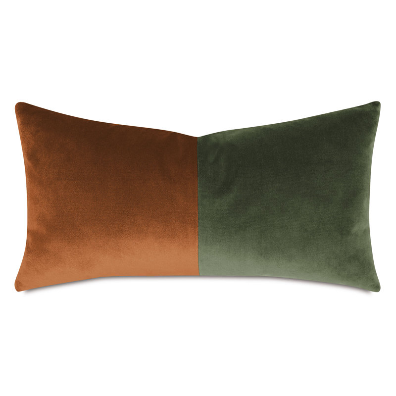 Coussin Uma, Rectangle H 11 po x l 21 po, Bleu / Ivoire