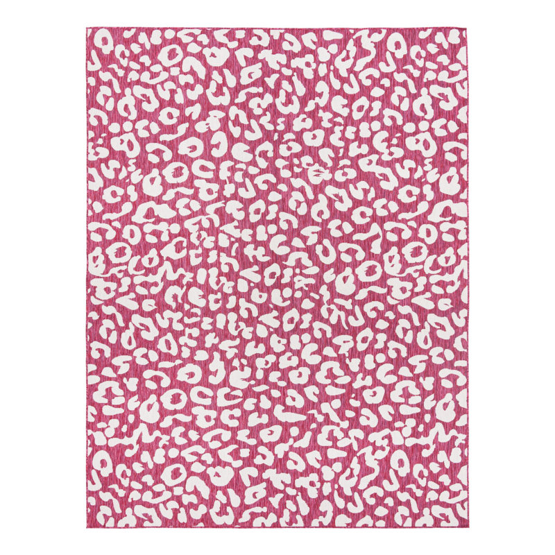 Tapis intérieur / extérieur magenta / ivoire, Rectangle 9 pi x 12 pi