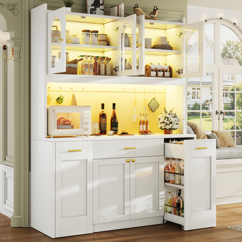 187cm Kitchen Pantry, White