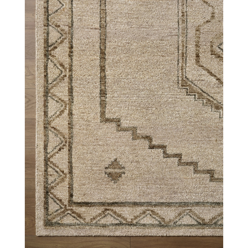 Alara Handmade Wool Area Rug, Beige, Rectangle 2' x 3'