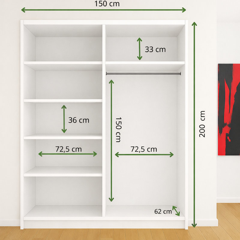 Ajtene 2 Door Wardrobe, White