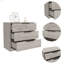 Commode 3 tiroirs, plateau supérieur Kaia