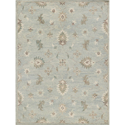 Elegance hand-tufted New Zealand Wool Light Blue Area Rug