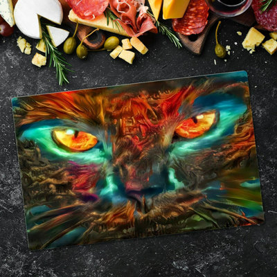 Roosendaal Tempered Glass Cat Chopping Board