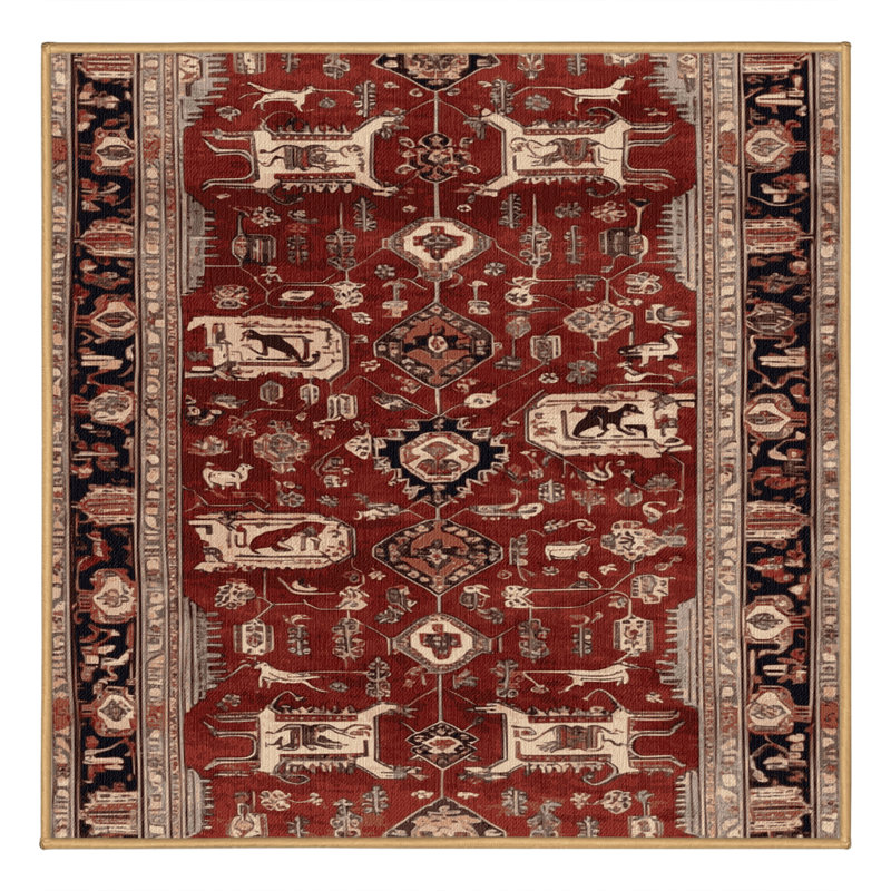 Tapis brun lavable à la machine, Carré 6 pi