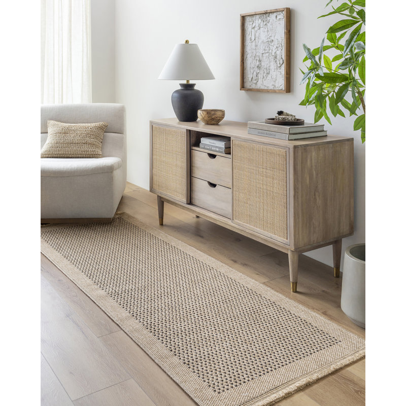 Saraya Boho Jute-Look Beige Brown Area Rug, Runner 78 x 213 cm