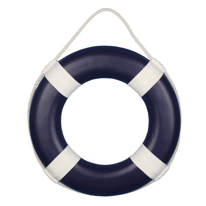 Pashkhi peint avec des bandes blanches, H 15 po x l 15 po x P 2 po, Bleu foncé