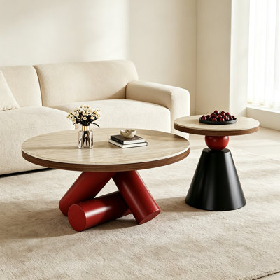 Table basse légère de luxe avec support en acier au carbone