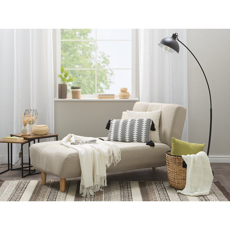 Seren Upholstered Chaise Lounge, Beige