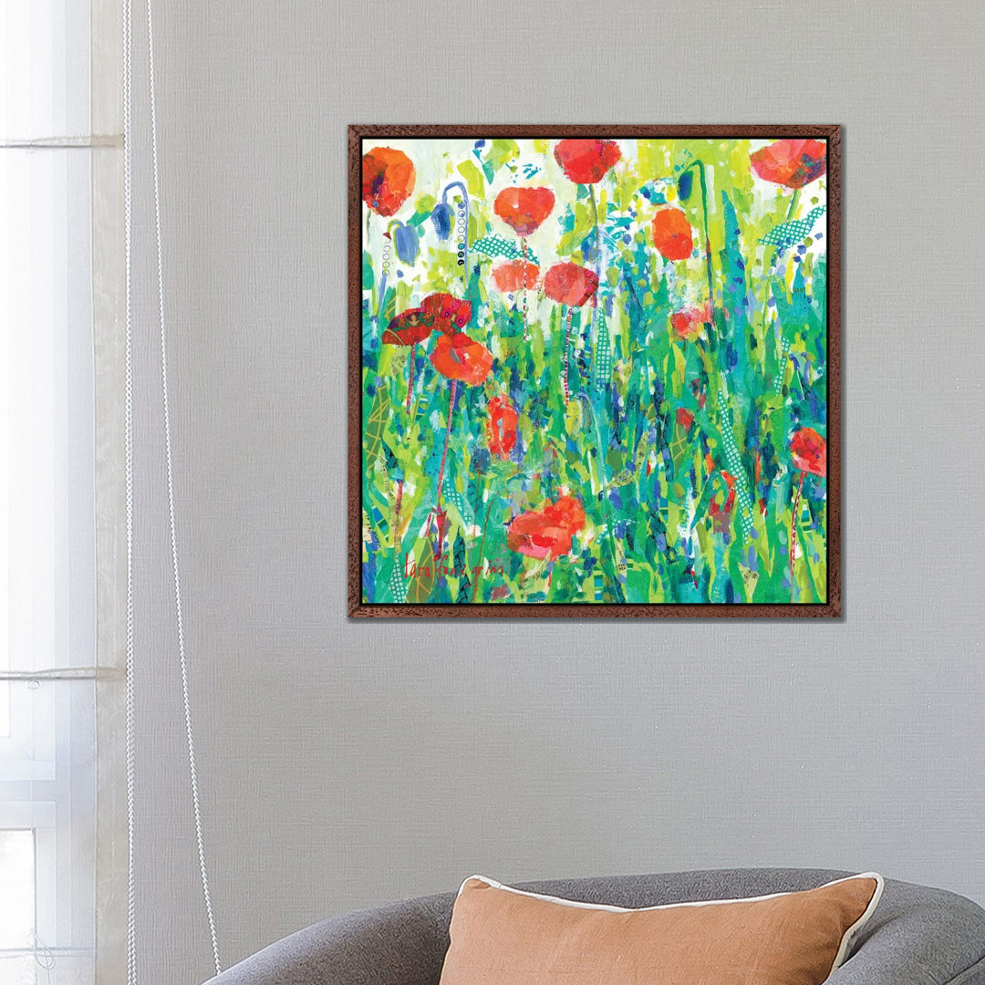 Stattliche rote Mohnblumen III von Tara Funk Grim - Galerie-verpackte Leinwand Giclée auf Leinwand